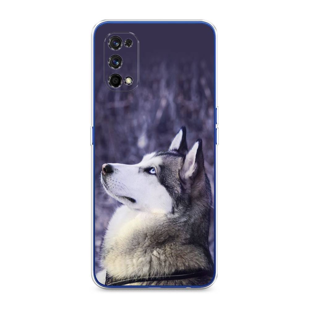 

Чехол на Realme 7 Pro "Хаски 1", Фиолетовый;белый, 254050-1