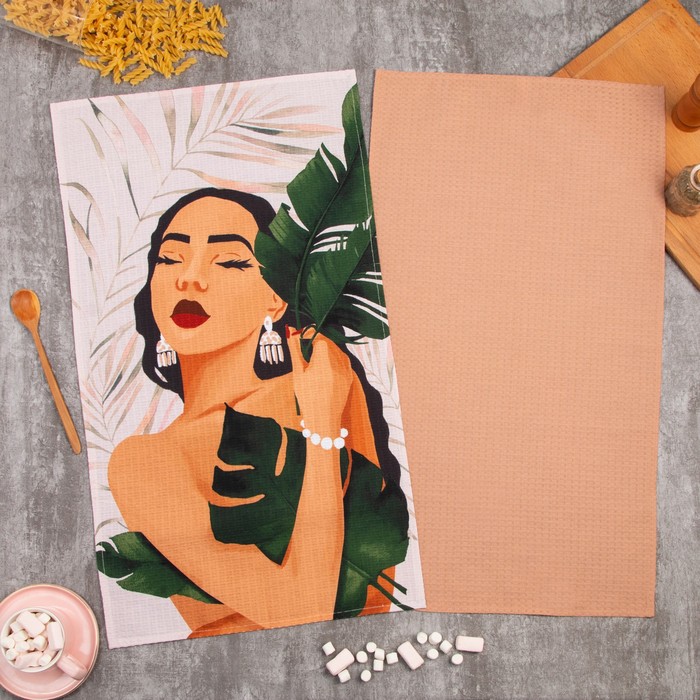 

Набор полотенец "Этель" Тропики 2 шт, 100% хлопок, Кухонные наборы