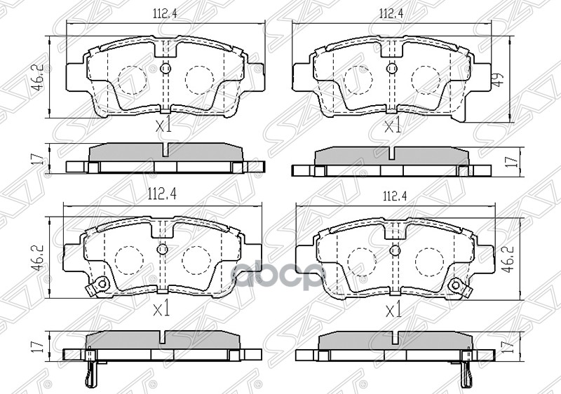 

Колодки Тормозные Перед Toyota Platz/ Vitz/Probox 00- Sat арт. ST0446552041