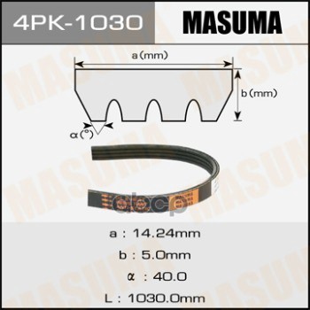 

Ремень поликлиновой MASUMA 4PK-1030