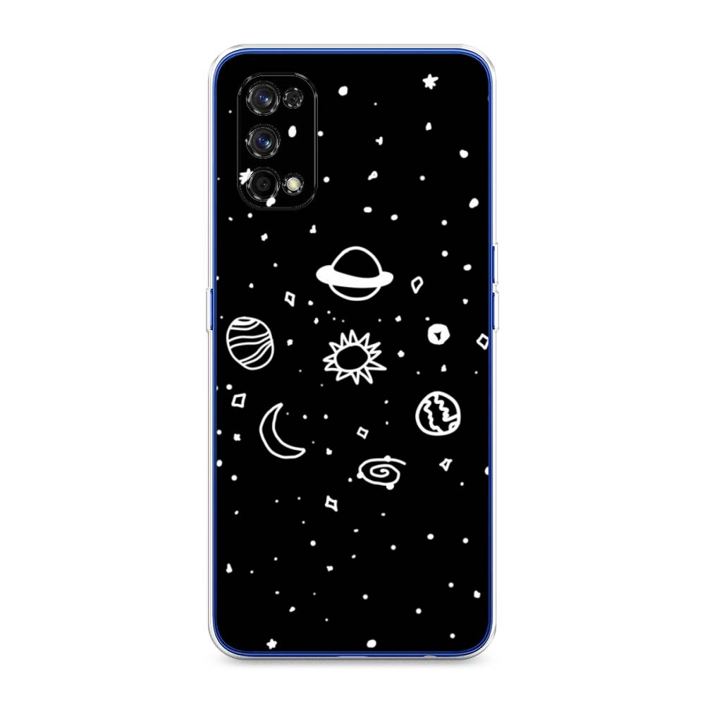 

Чехол на Realme 7 Pro "Дудл солнечной системы", Бежевый;серый, 254050-2