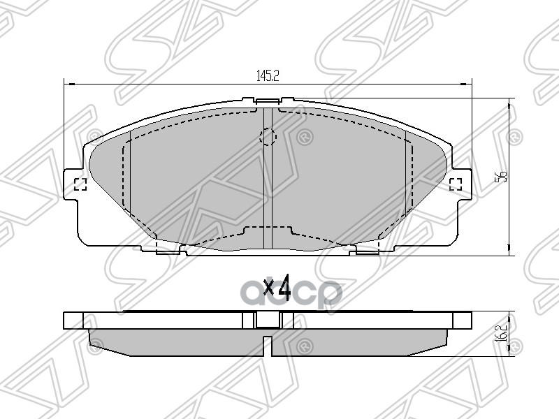 

Тормозные колодки SAT передние для Toyota Hiace, Regiusace 2004- ST0446526260