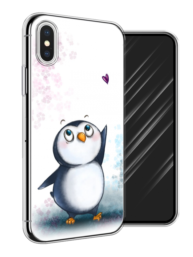 

Чехол Awog на Apple iPhone XS (10S) / Айфон XS (10S) "Пингвин и сердечко", Разноцветный, 11850-1