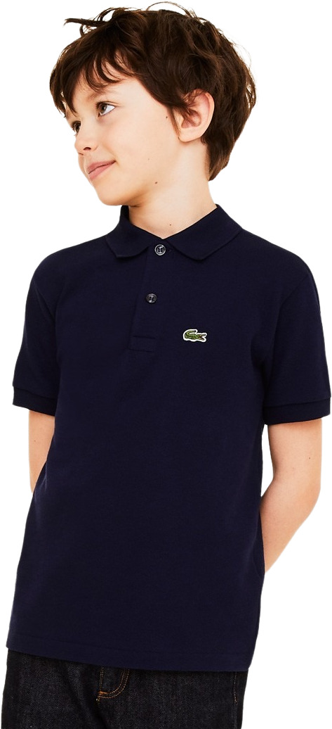 фото Поло детское lacoste kids' regular fit petit piqu polo shirt цв.синий р.152