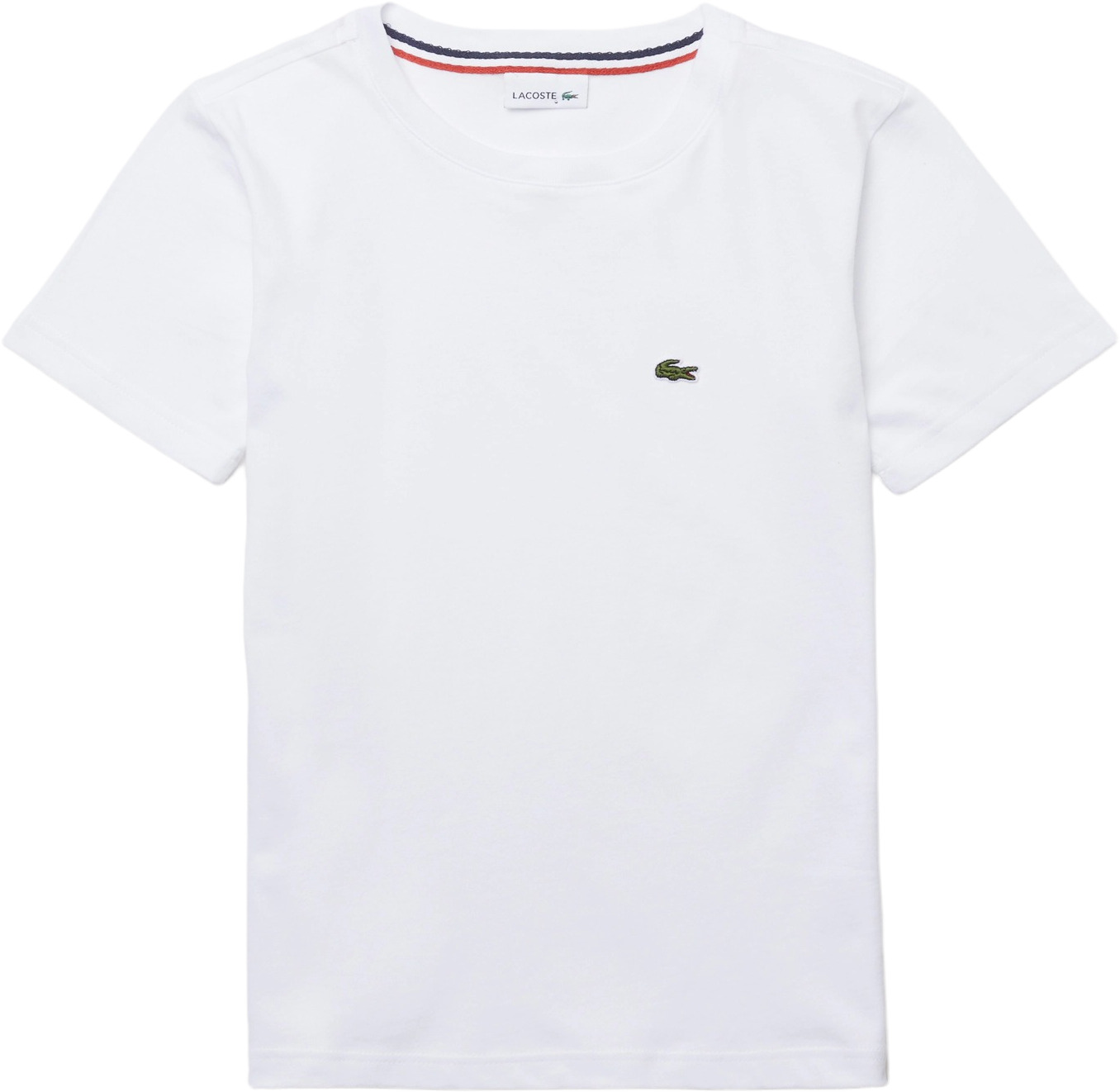 фото Футболка детская lacoste kids' crew neck cotton jersey t-shirt цв.белый р.140