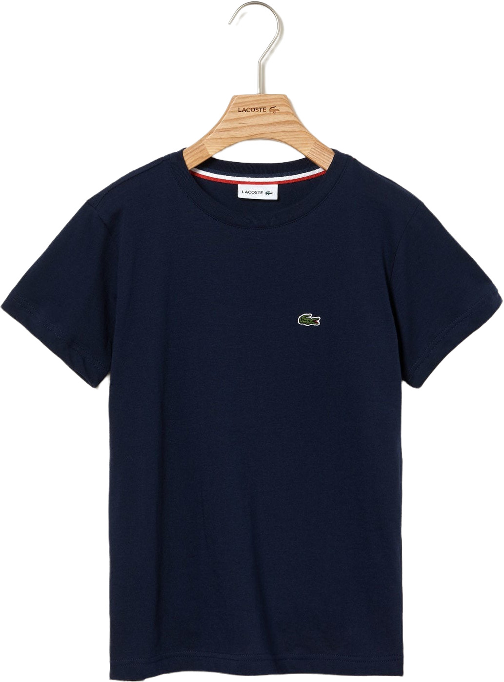 фото Футболка детская lacoste kids' crew neck cotton jersey t-shirt цв.темно-синий р.152