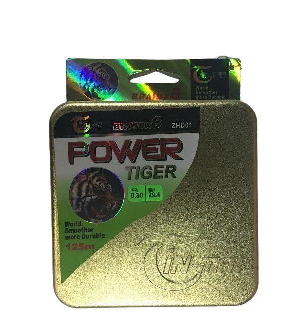 

Плетеная леска Jin-Tai Tiger x8 125 м. Green 0.10 (ZHD01), Tiger