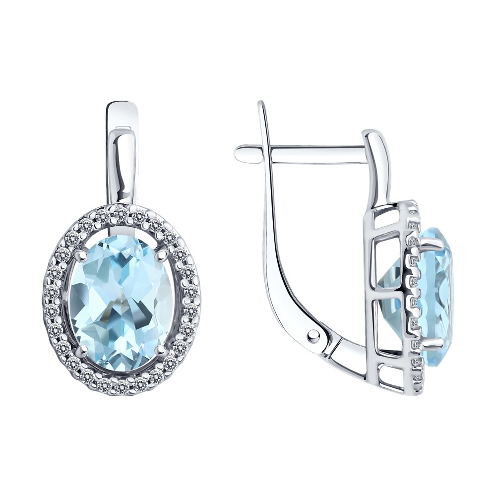 

Серьги из серебра Diamant 94-320-01999-1, фианит/топаз, 94-320-01999-1