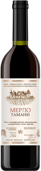 

Вино Yuzhnaya Vinnaya Kompaniya Merlot Tamani красное, сухое, 750 мл