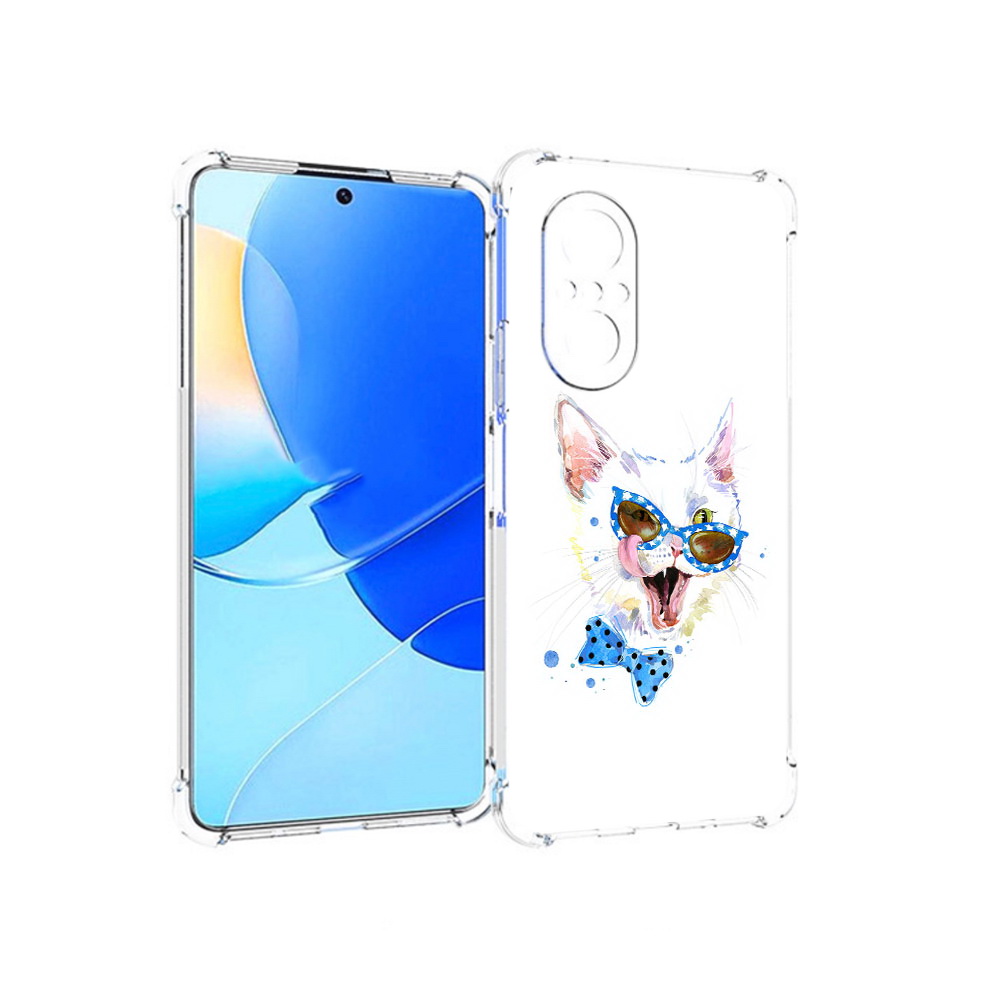 

Чехол MyPads Tocco для Huawei Nova 9 SE белый кот, Прозрачный, Tocco