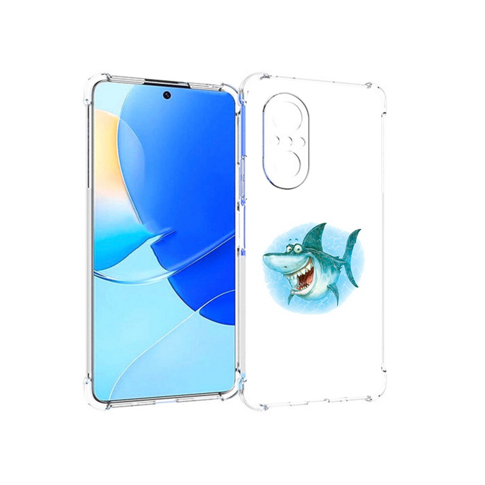 

Чехол MyPads Tocco для Huawei Nova 9 SE веселая акула, Прозрачный, Tocco