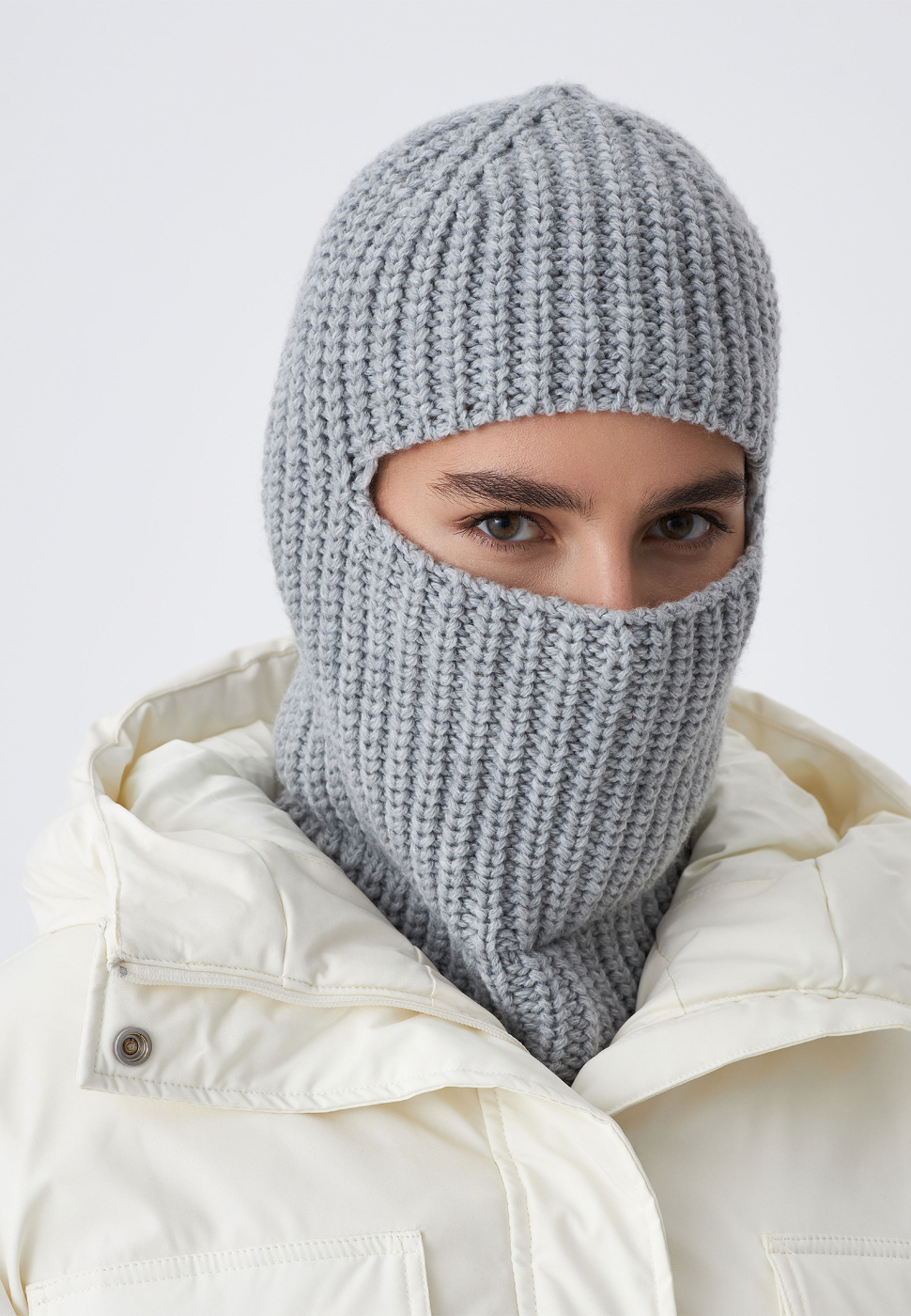 

Шапка-шлем женская Sela Accessory 2810143314 серая меланж, р, Серый, 2810143314