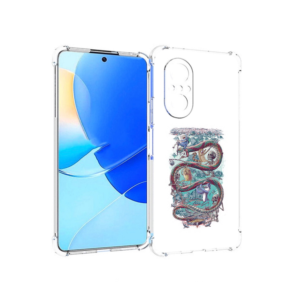 

Чехол MyPads Tocco для Huawei Nova 9 SE время приключений страшилка, Прозрачный, Tocco