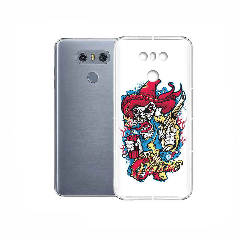 

Чехол MyPads Tocco для LG G6 нарисованный скелет с писталетом, Прозрачный, Tocco