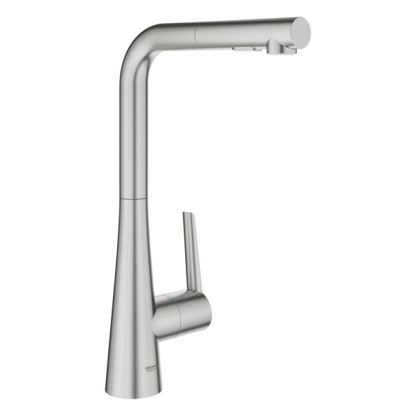 

Смеситель для кухонной мойки GROHE Scala с выдвижной лейкой, суперсталь (30441DC0), 30441DC0