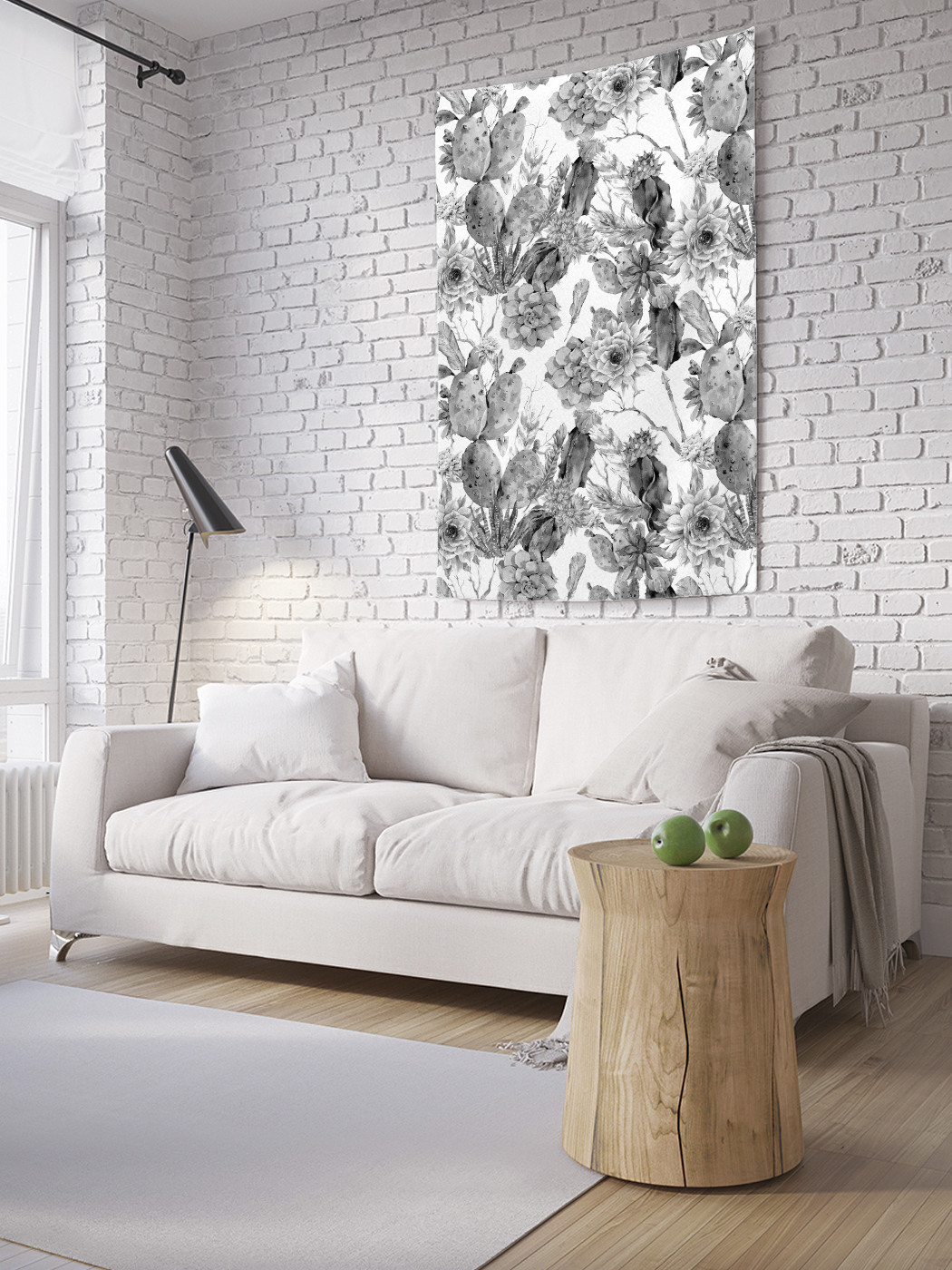 

Вертикальное фотопанно на стену JoyArty Суккуленты монохром 150x200 см, Суккуленты монохром