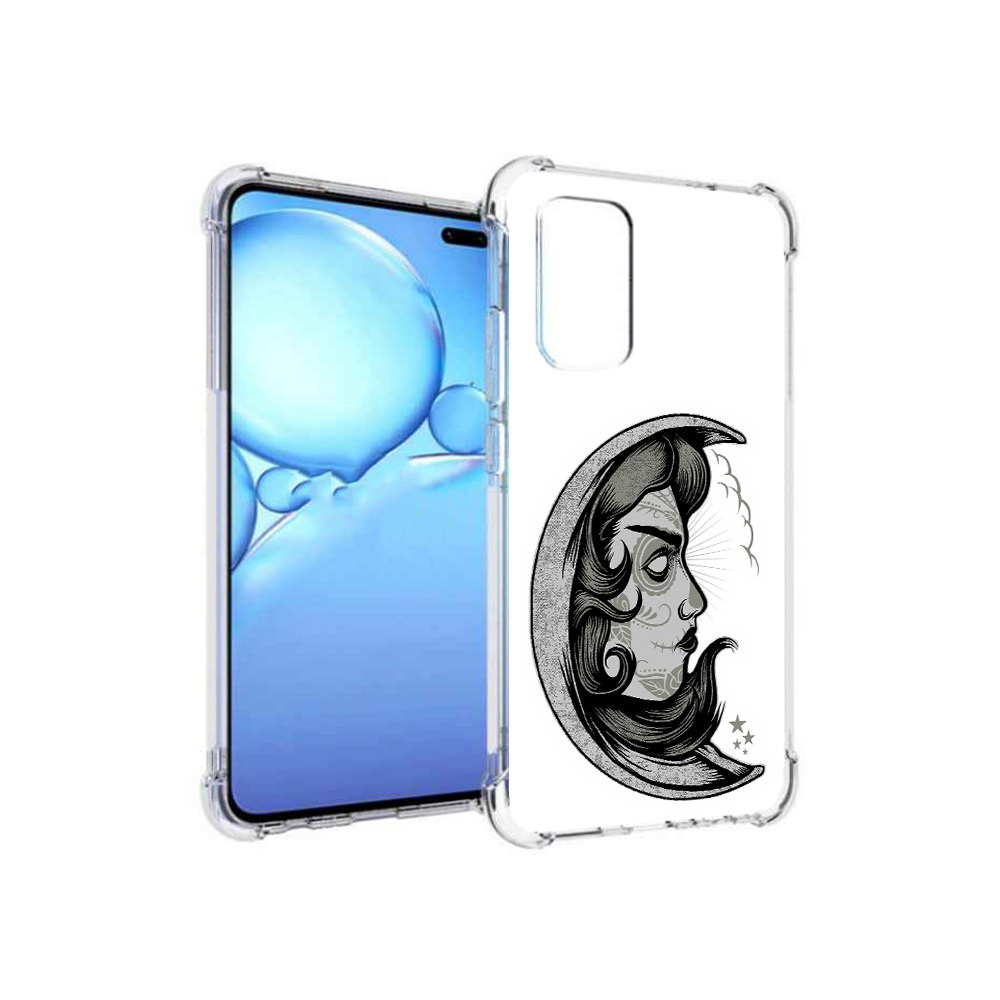 

Чехол MyPads Tocco для Vivo V19 черно белая луна с лицом (PT147328.392.680), Прозрачный, Tocco