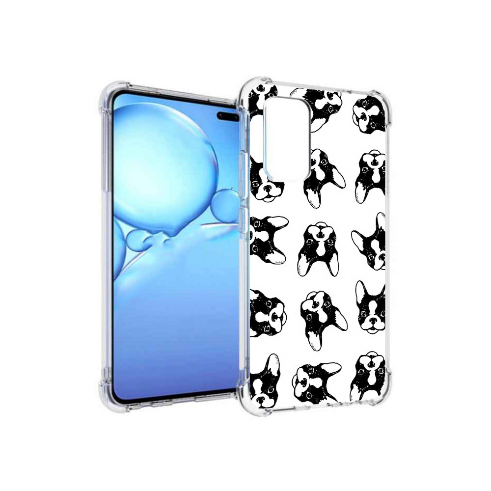 

Чехол MyPads Tocco для Vivo V19 черно белые собачки (PT147328.392.683), Прозрачный, Tocco