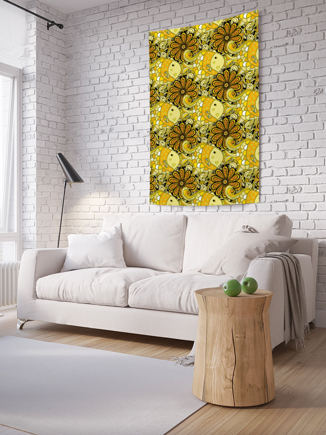 

Вертикальное фотопанно на стену JoyArty Цветы и рыбы дудл 150x200 см, Цветы и рыбы дудл
