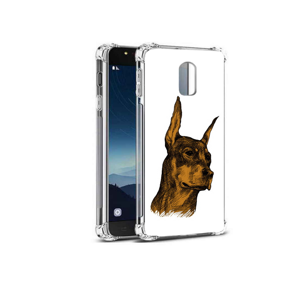 

Чехол MyPads Tocco для Samsung Galaxy C8 скетч доберман (PT96288.518.605), Прозрачный, Tocco