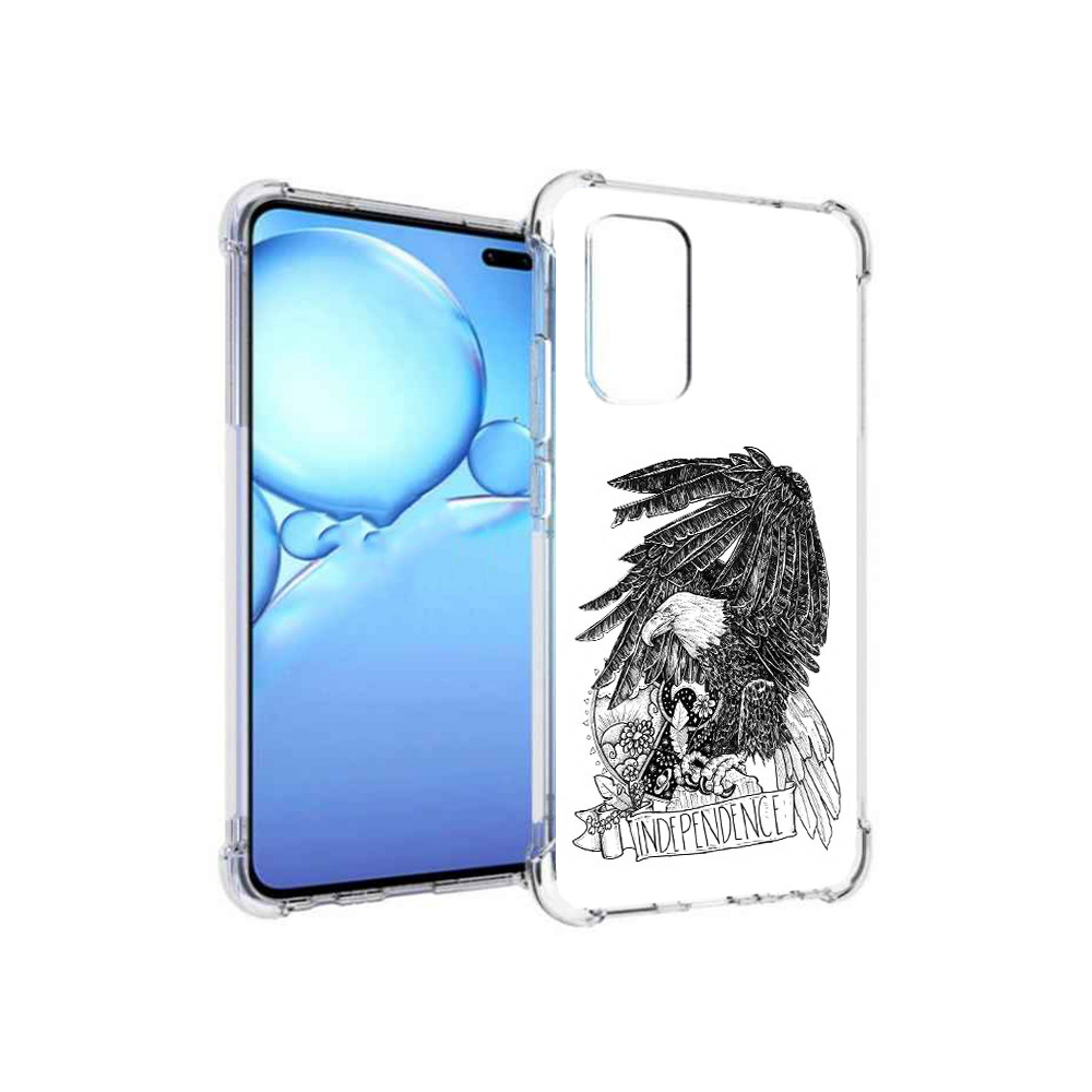 

Чехол MyPads Tocco для Vivo V19 черно белый сокол (PT147328.392.688), Прозрачный, Tocco