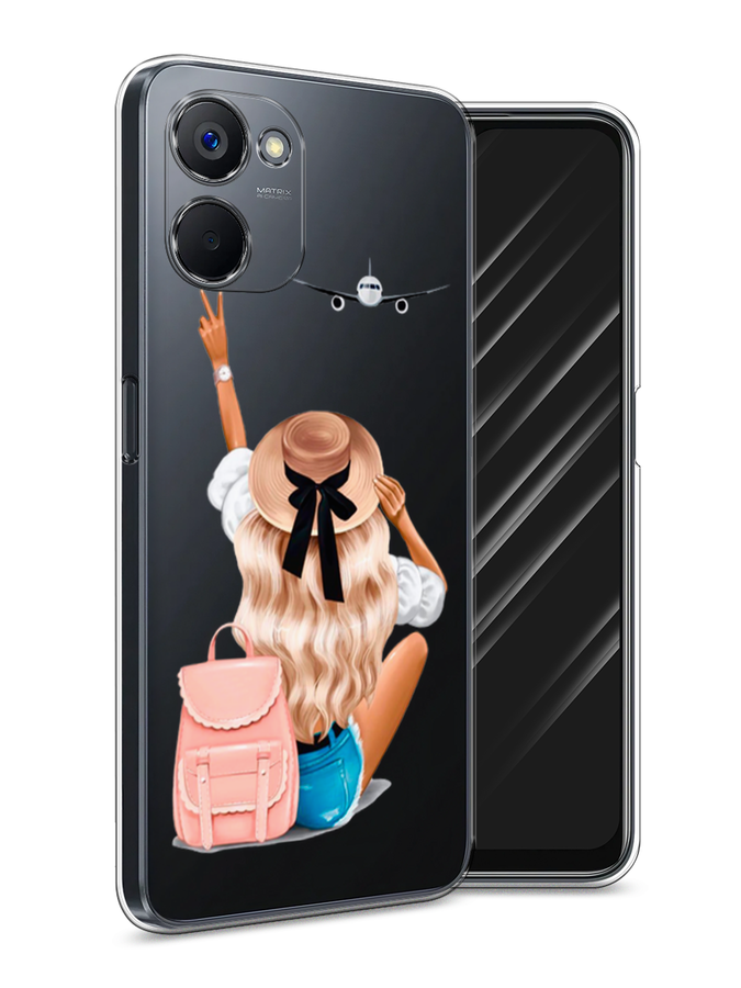 

Чехол Awog на Realme V20 "Автостопом самолетом", Бежевый;белый, 2512950-7
