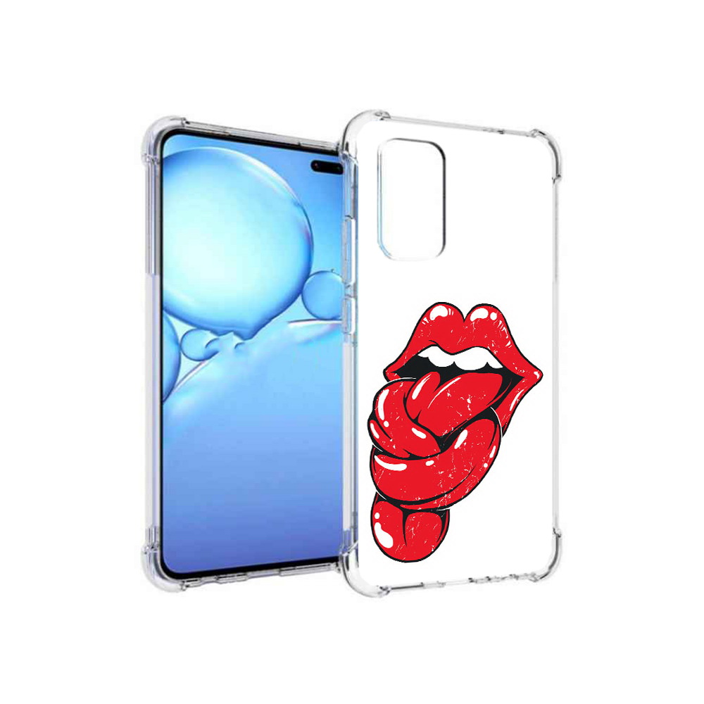

Чехол MyPads Tocco для Vivo V19 яркие губы с языком (PT147328.392.705), Прозрачный, Tocco