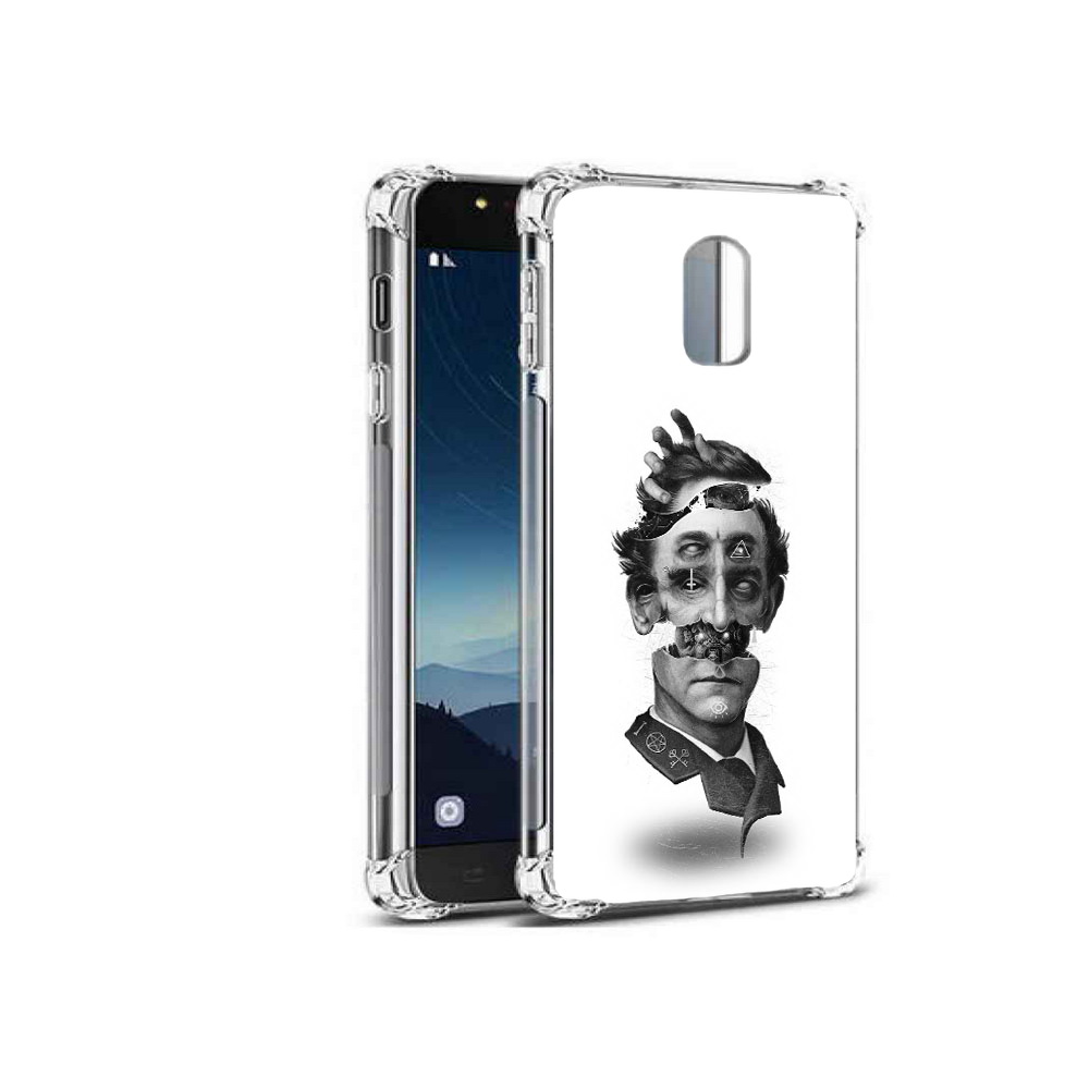 

Чехол MyPads Tocco для Samsung Galaxy C8 страшное лицо абстракция (PT96288.518.628), Прозрачный, Tocco