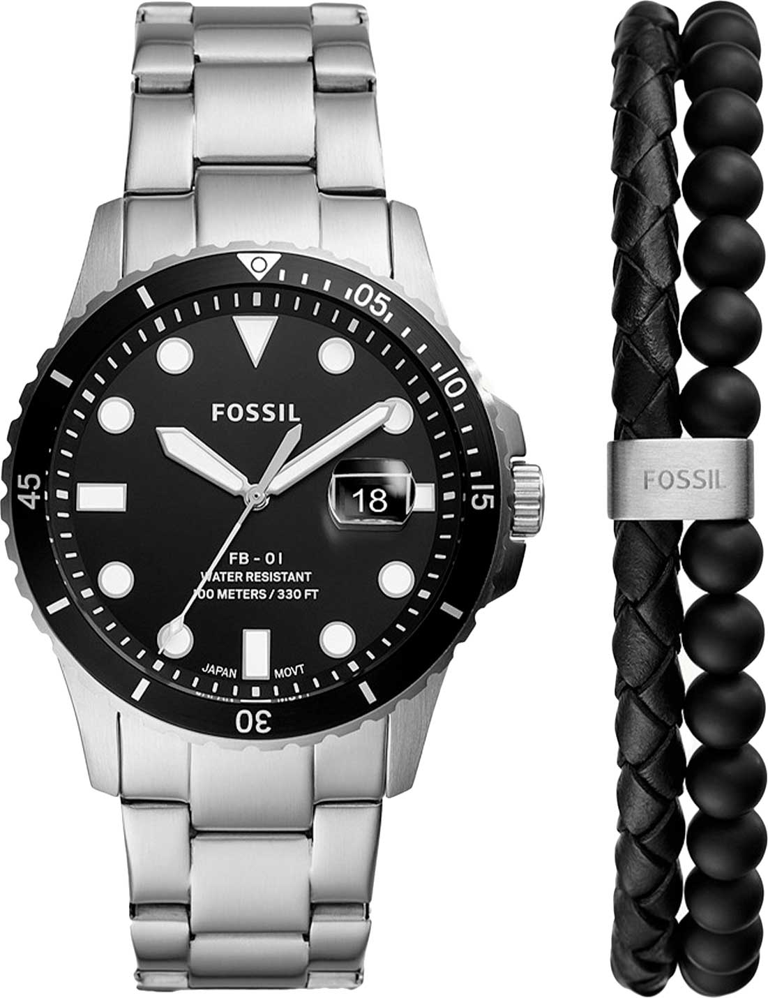 фото Наручные часы мужские fossil fs5805set серебристые