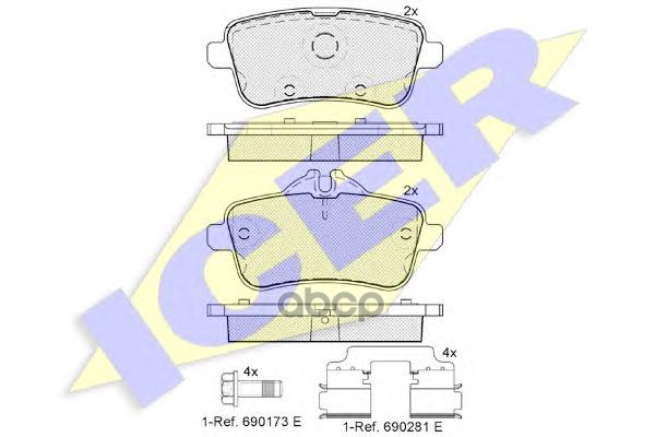 

Тормозные колодки ICER задние 182072066