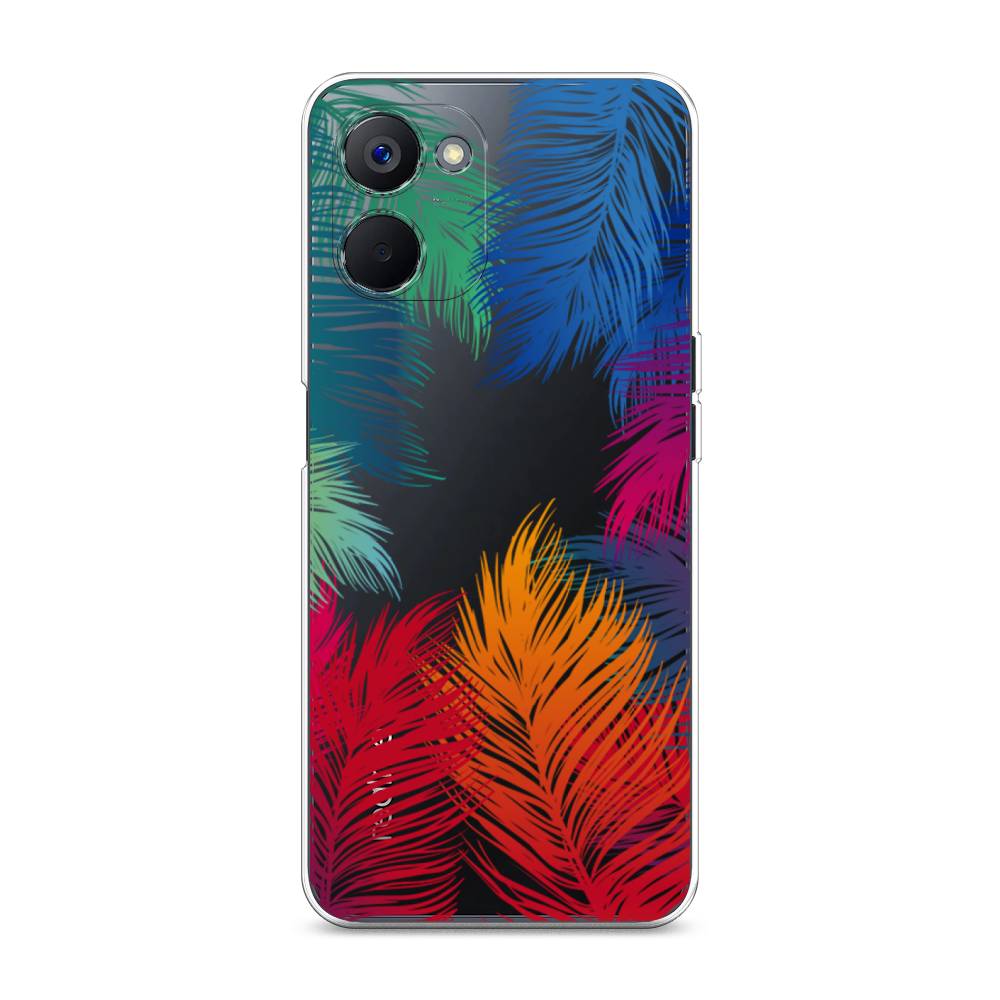 

Чехол Awog на Realme V20 "Рамка из перьев", Красный, 2512950-4