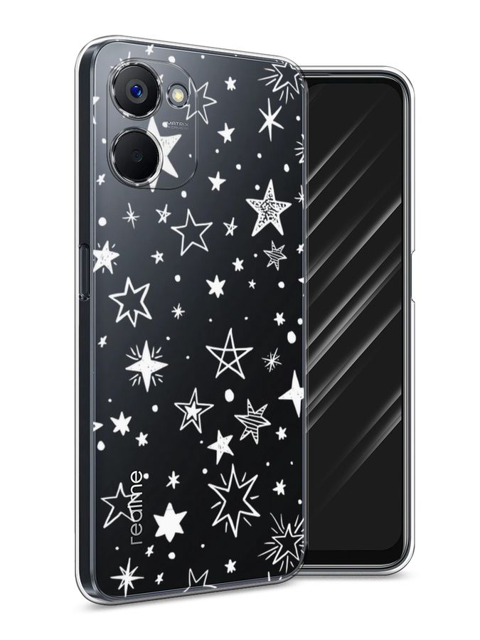 

Чехол Awog на Realme V20 "Звездочки графика белая", Прозрачный;белый, 2512950-7