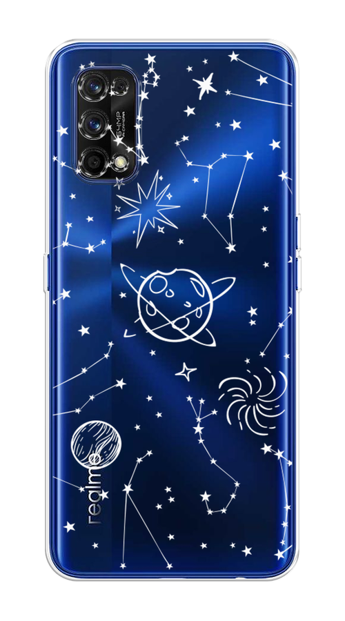 

Чехол на Realme 7 Pro "Планеты в космосе", Белый, 254050-2