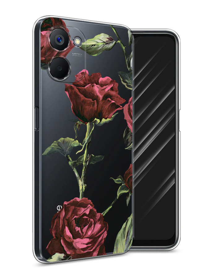 

Чехол Awog на Realme V20 "Бордовые розы фон", Красный, 2512950-8