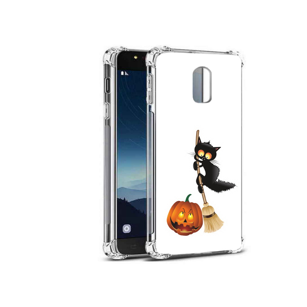 

Чехол MyPads Tocco для Samsung Galaxy C8 хэлуинский котик (PT96288.518.667), Прозрачный, Tocco