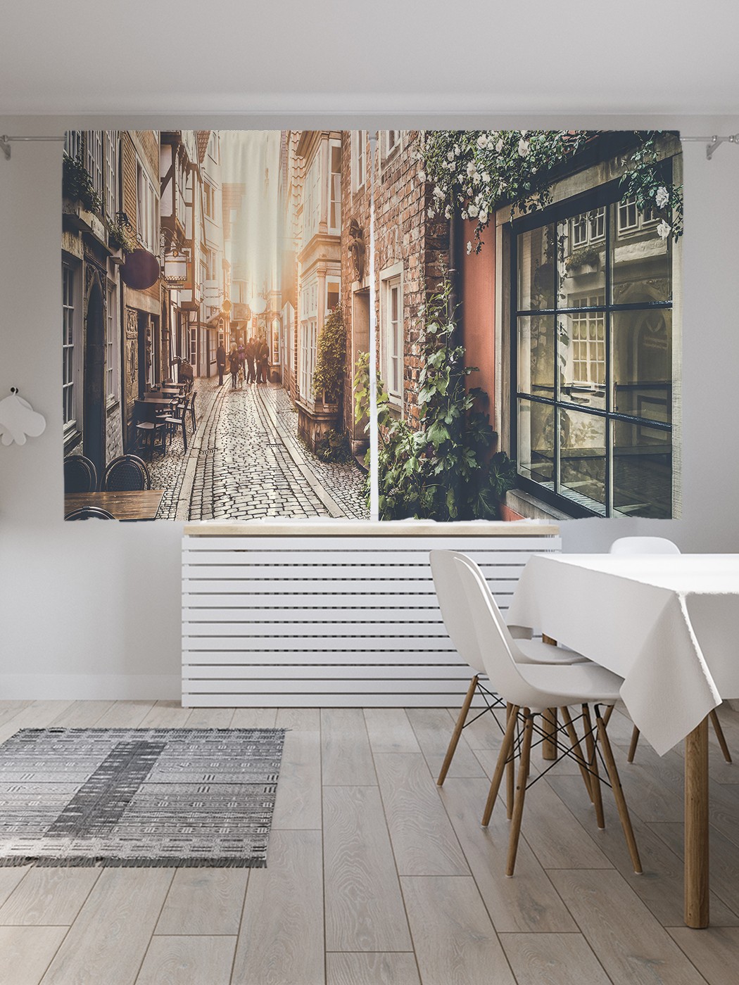 

Классические шторы JoyArty "Очаровательная улочка", Oxford DeLux, 2 полотна 145x180 см, Очаровательная улочка