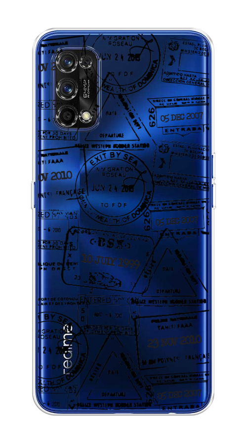 

Чехол на Realme 7 Pro "Visa stamps 2", Белый;черный;серый, 254050-2