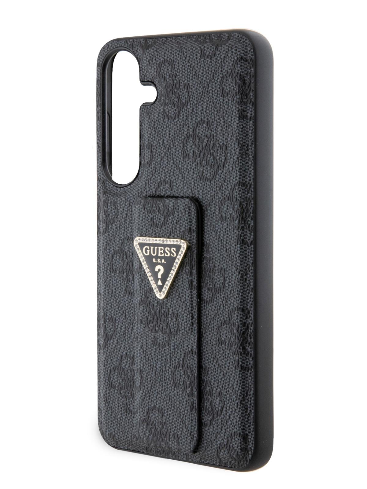 Чехол Guess для Samsung Galaxy S24+ с функцией подставки metal logo Hard Black