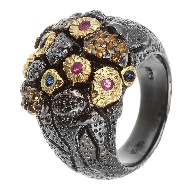 

Кольцо из серебра р.  Element47 3325-5LG_RO_SA_CT_BJ, сапфир\рубин\цитрин, 3325-5LG_RO_SA_CT_BJ