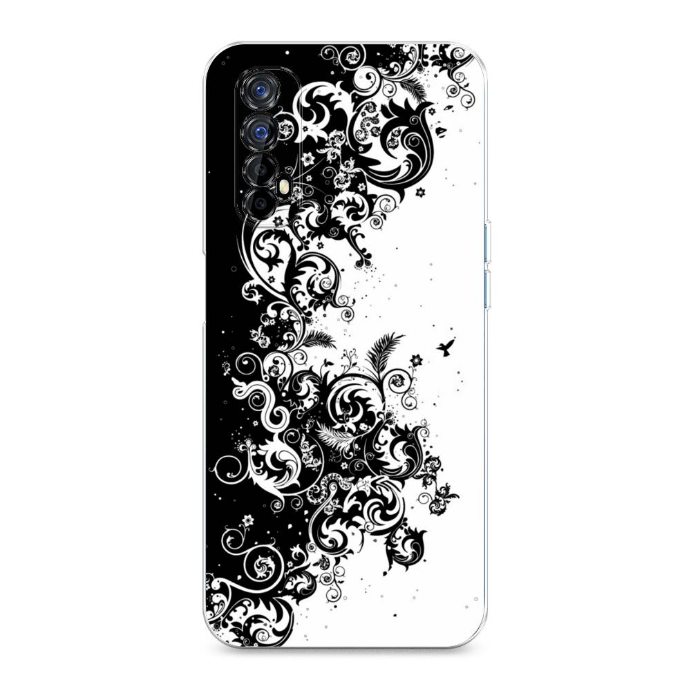 

Чехол на Oppo Realme 7 "Черно белый узор", Белый;черный;серый, 254150-3