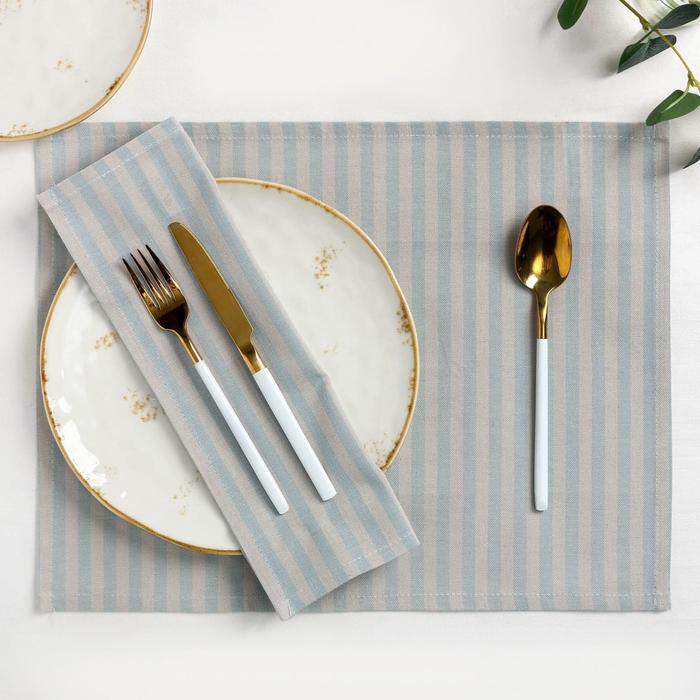 

Набор салфеток "Этель" 45х35 см - 2 шт, цв. серо-синий, 100% хлопок, 163 г/м2, Этель: Pastel