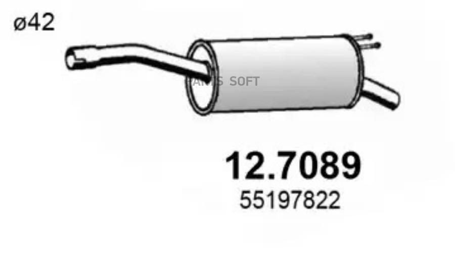 

ASSO 12.7089 Задн.часть глушителя 1шт