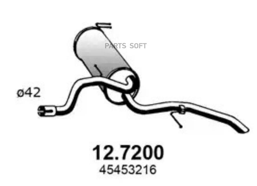 

ASSO 12.7200 Задн.часть глушителя 1шт
