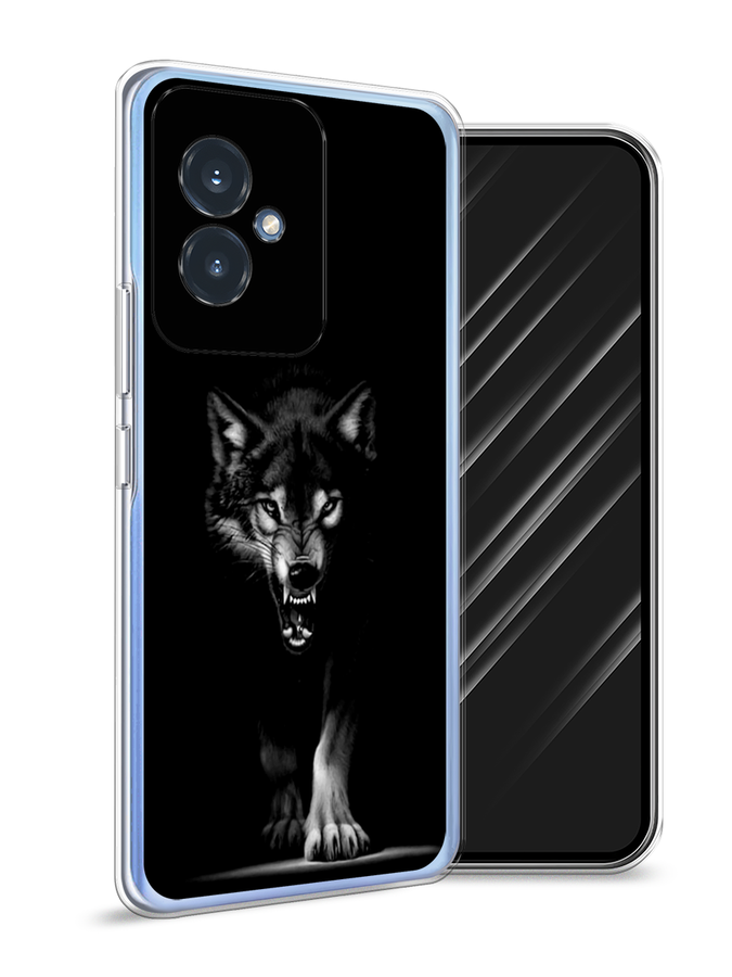 

Чехол Awog на Honor 100 "Волк выходит из ночи", Серый;черный;белый, 6122750-1