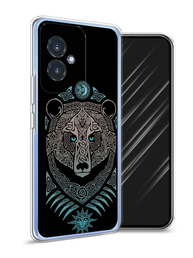 

Чехол Awog на Honor 100 "Кельтский медведь", Черный;серый, 6122750-1
