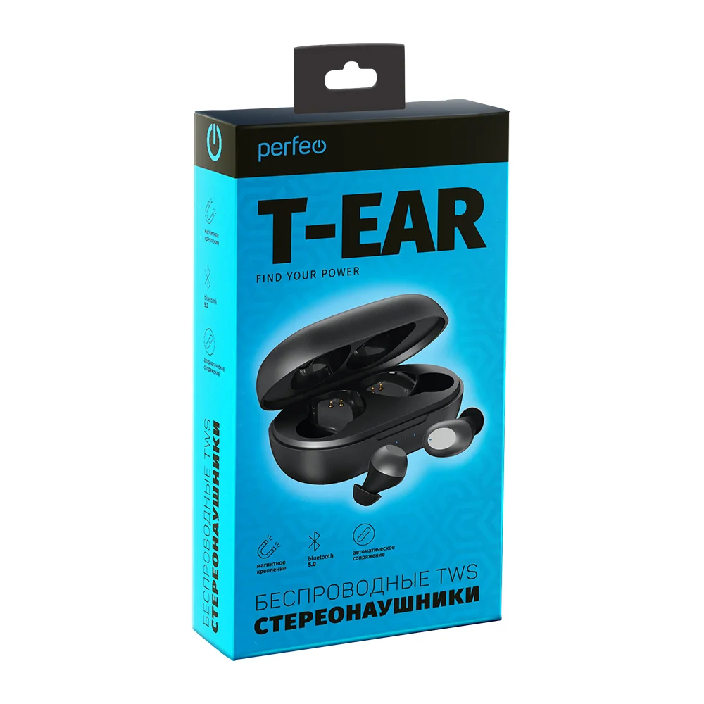 фото Беспроводные наушники perfeo t-ear black (pf_b4864)