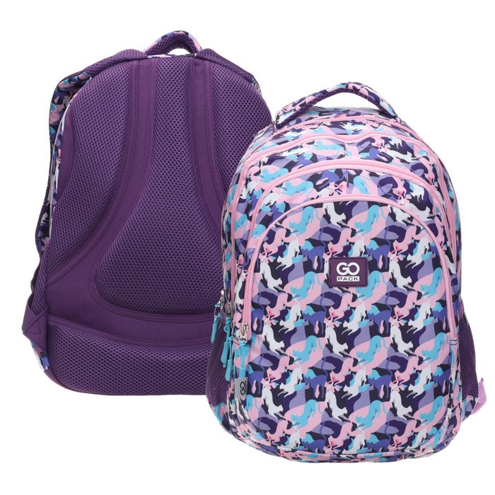 

Рюкзак молодёжный GoPack Teens Cats, 44 х 32 х 18 см, эргономичная спинка, розовый, фиолет