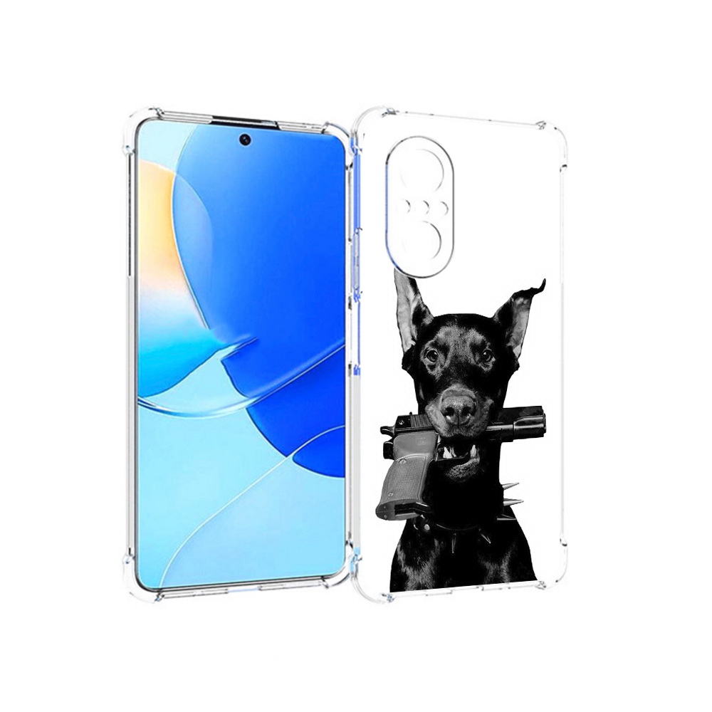 

Чехол MyPads Tocco для Huawei Nova 9 SE доберман с пистолетом, Прозрачный, Tocco
