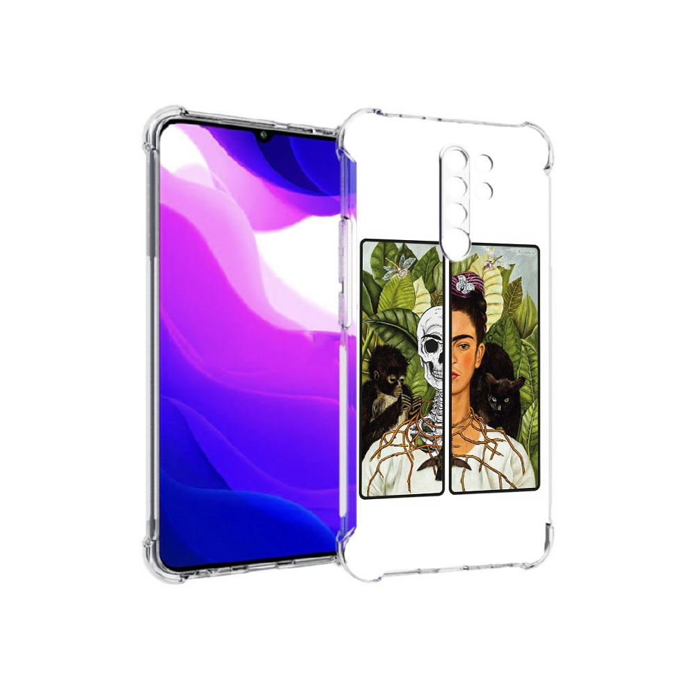 Чехол MyPads Tocco для Xiaomi Redmi 9 сдвоенная картинка девушка скелет (PT150826.259.595)
