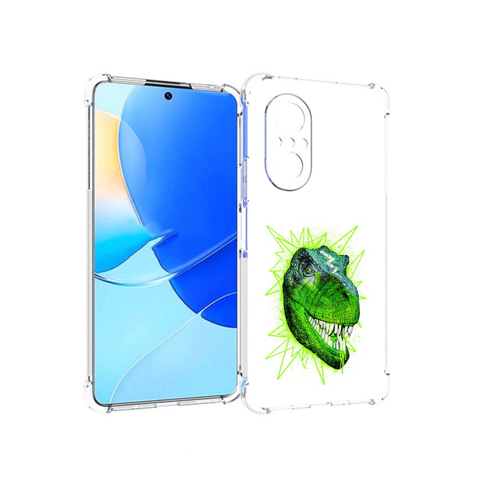 

Чехол MyPads Tocco для Huawei Nova 9 SE зеленый динозавр, Прозрачный, Tocco